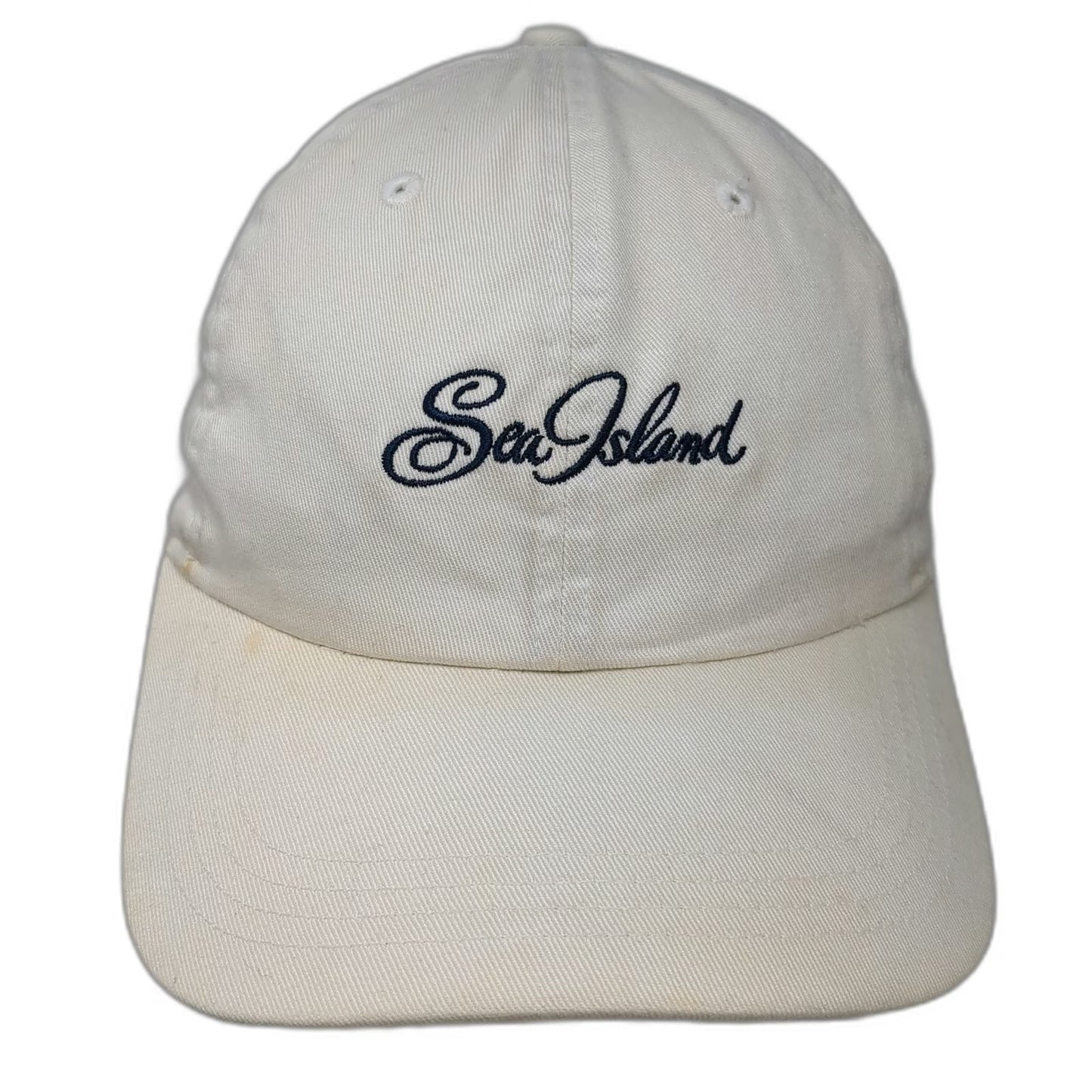 Ahead Sea Island Baseball Cap White One Size Embroidered Slideback Golf Hat
