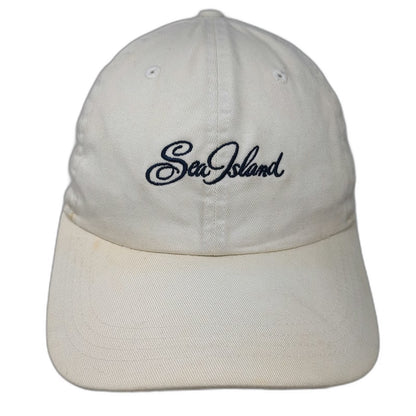 Ahead Sea Island Baseball Cap White One Size Embroidered Slideback Golf Hat