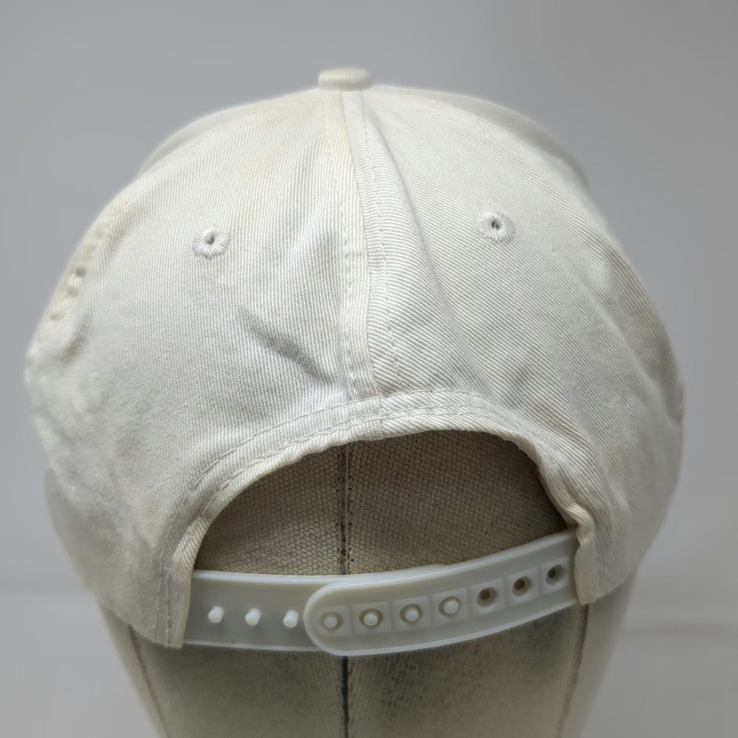 Raychem White Snapback Hat Orange Embroidered Logo Cotton 6 Panel Vintage