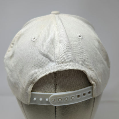 Raychem White Snapback Hat Orange Embroidered Logo Cotton 6 Panel Vintage