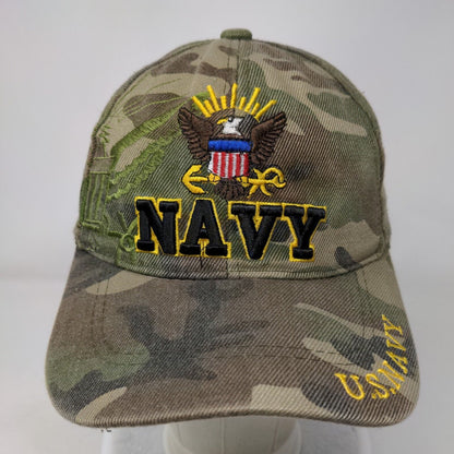 US Navy Strapback Hat Camouflage OSFA Adjustable Embroidered 6 Panel Cursedi