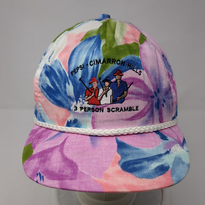 Pepsi Cimarron Hills 3 Person Scramble Slideback Hat OS Adjustable Floral Rope