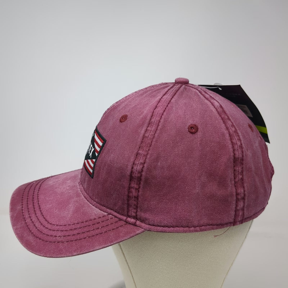 Vortex Baseball Cap Red One Size American Flag Patch Logo Buckle Strapback Hat