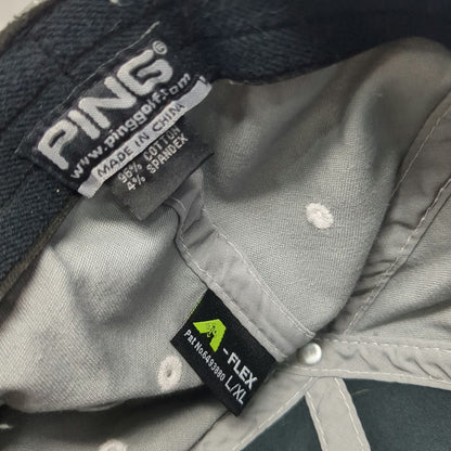 PING Baseball Cap Gray XL A-Flex Stretch Fit Play Your Best Golf Hat Embroidered