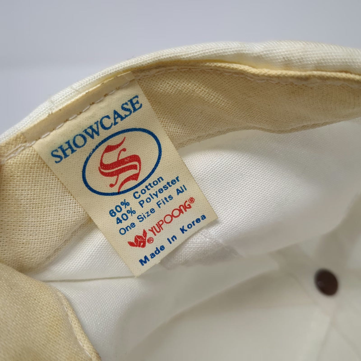 Showcase 5 Panel White One Size Ball Jar Logo Rope Hat Adjustable Slideback