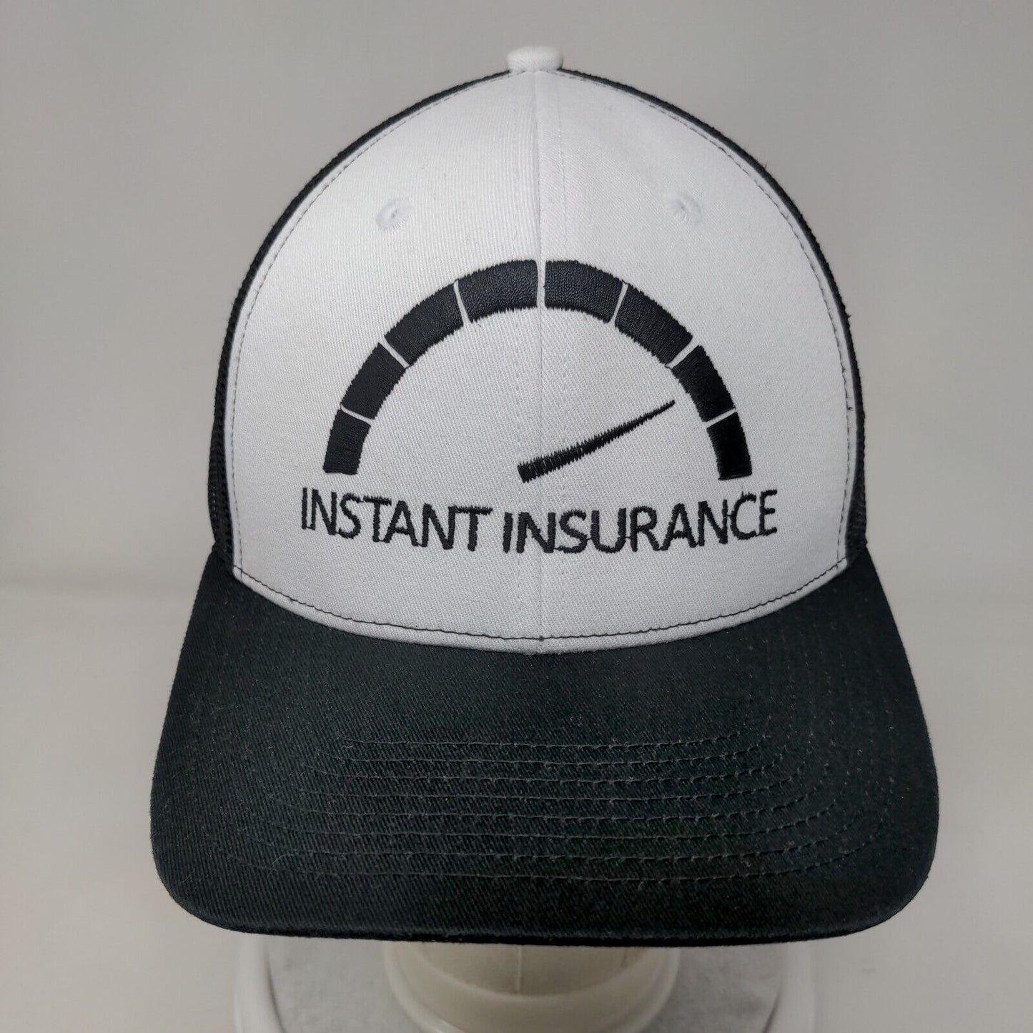 Instant Insurance Adult Snapback Trucker Hat Black OS Mesh Back Outdoor Cap