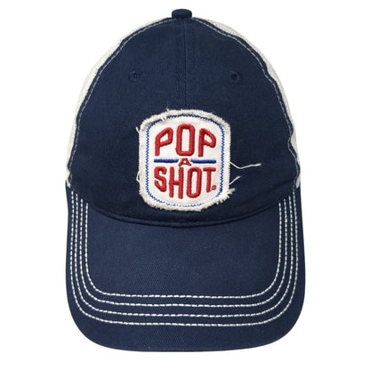 Pop A Shot Snapback Trucker Hat Blue OS Adjustable Embroidered Mesh Back Brewery