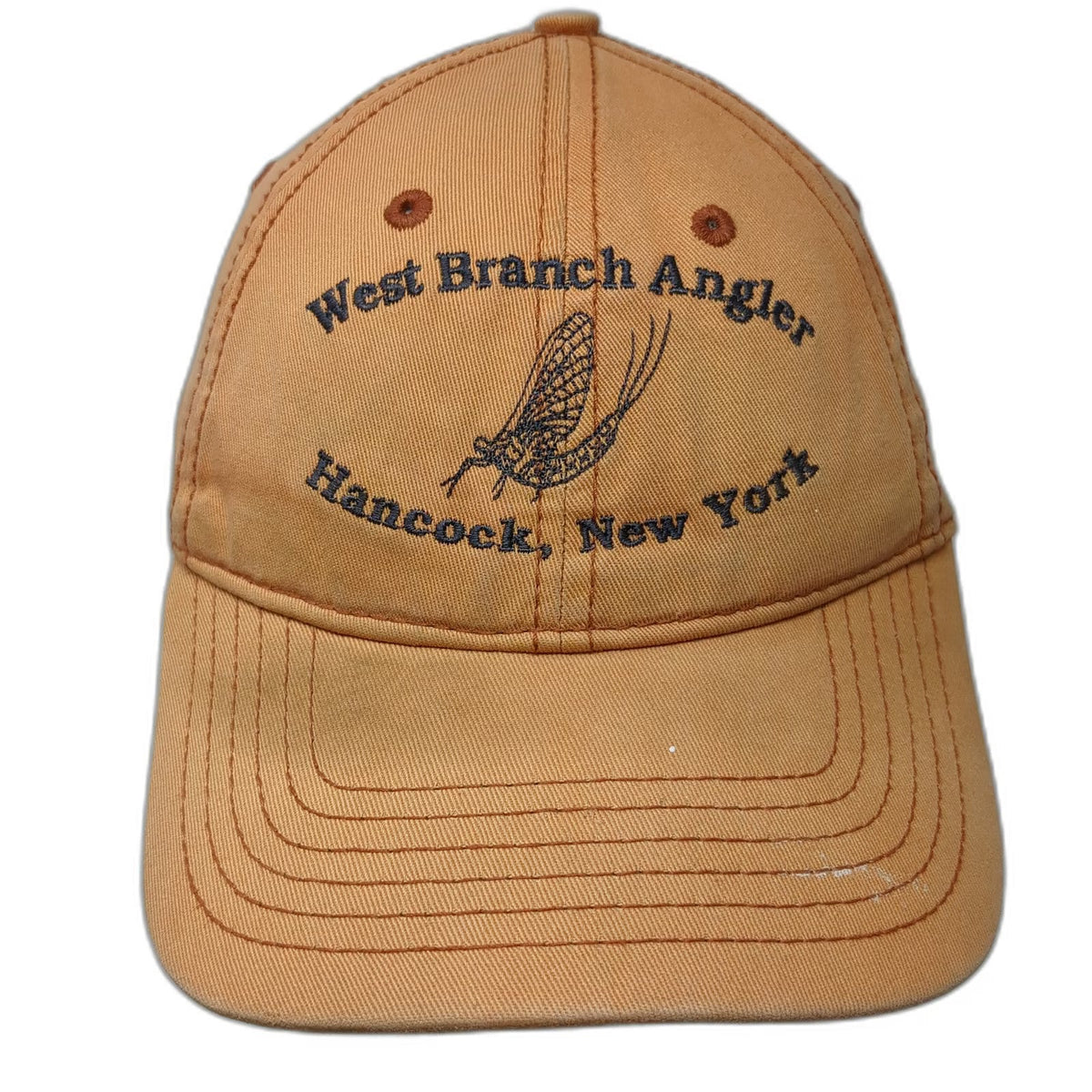 Attitude 101 Baseball Cap Orange One Size Fly Fishing Hancock NY Strapback Hat