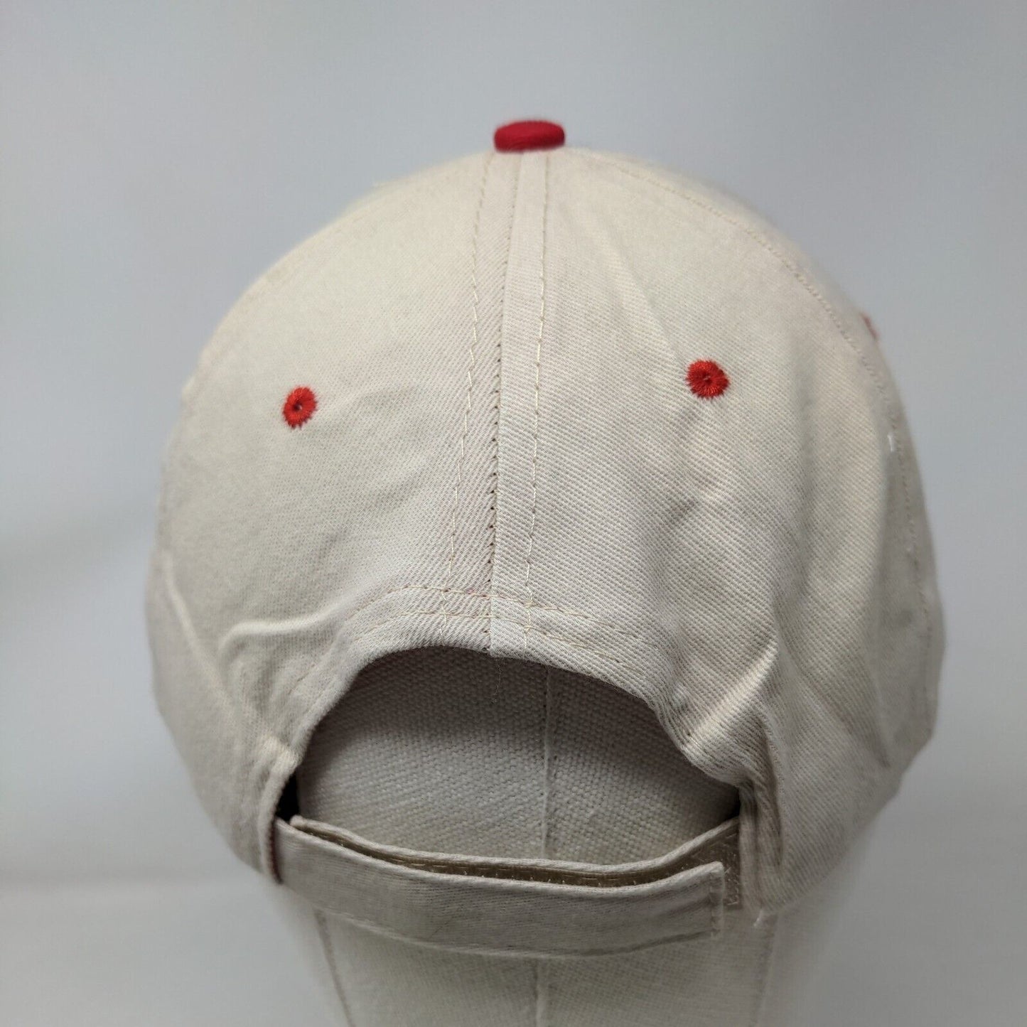 UGWA Strapback Hat Tan OSFA Embroidered 6 Panel Vent Holes Hit Wear