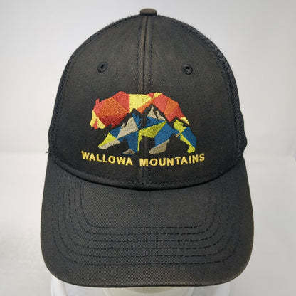 Blue 84 Trucker Hat Black One Size Wallowa Mountains Bear Geometric Mesh Oregon