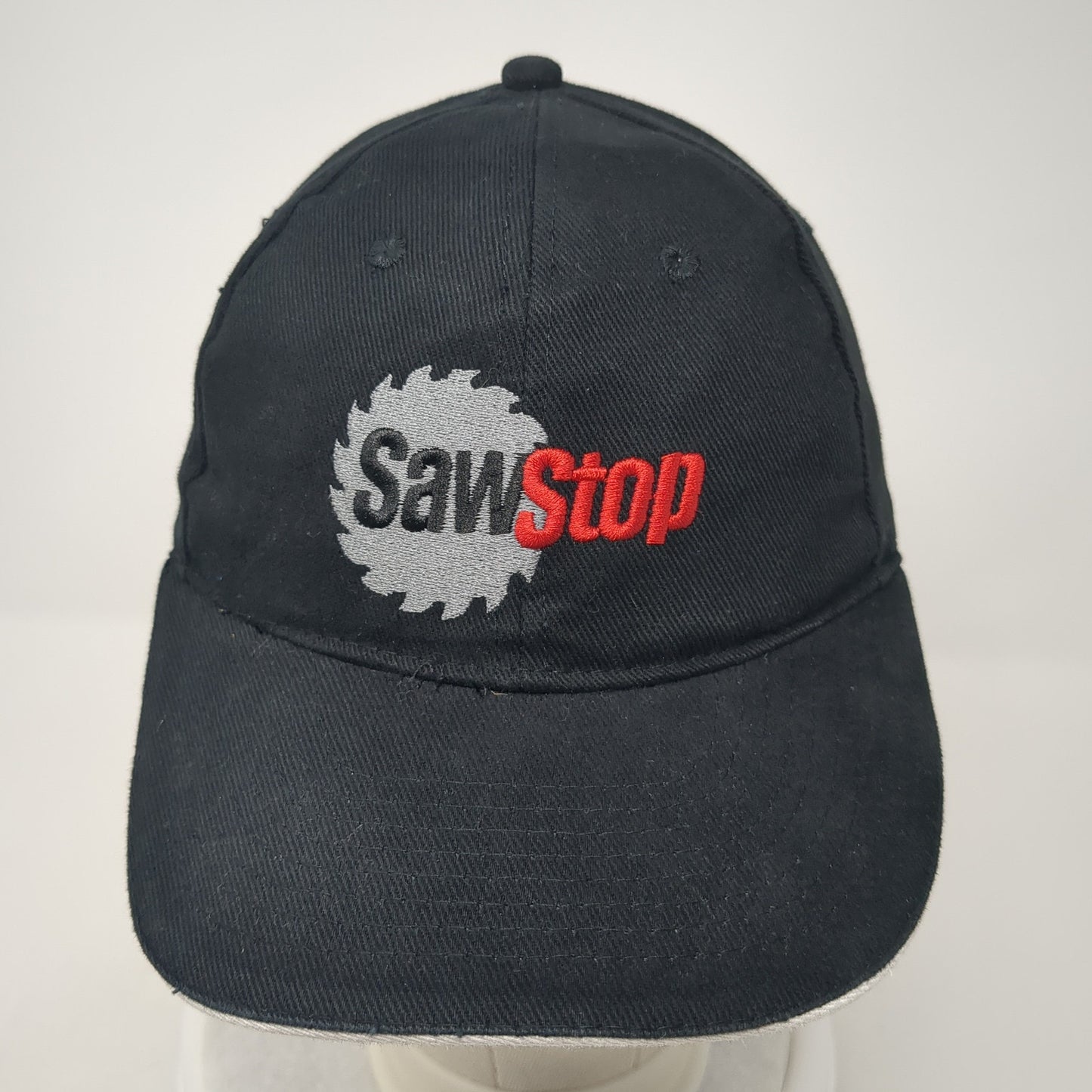 Saw Stop Strapback Hat Black One Size Adjustable Embroidered Outdoor