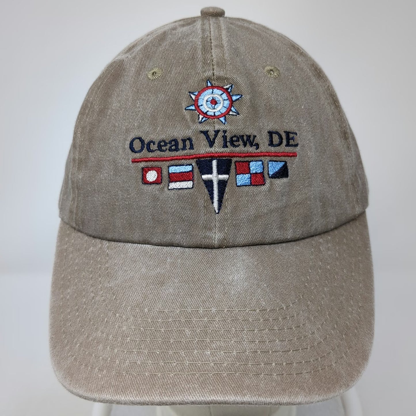 BJR Classic Headwear Baseball Cap Brown One Size Ocean View DE Nautical Flag Hat