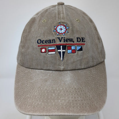 BJR Classic Headwear Baseball Cap Brown One Size Ocean View DE Nautical Flag Hat
