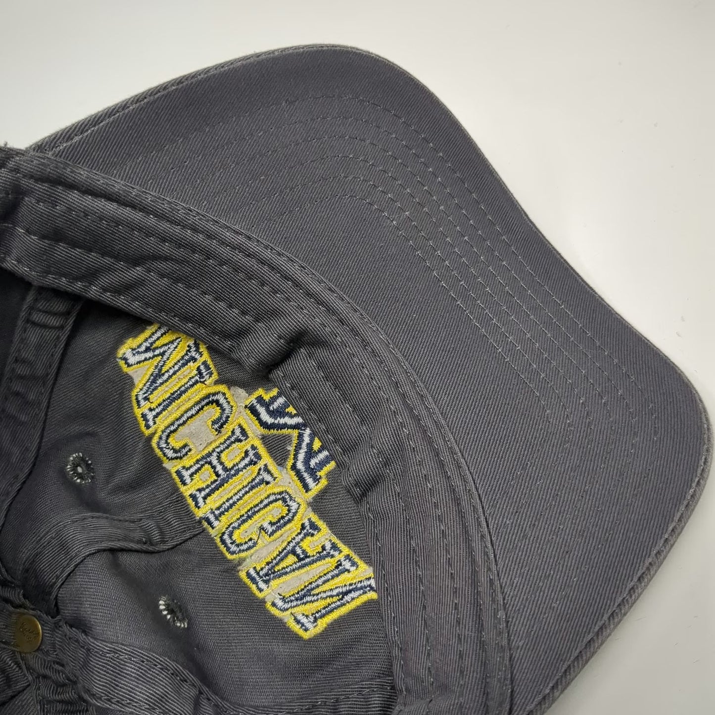 Michigan Wolverines NCAA Legacy Gray Blue Yellow One Size Cap Slideback Logo Hat