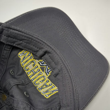 Michigan Wolverines NCAA Legacy Gray Blue Yellow One Size Cap Slideback Logo Hat