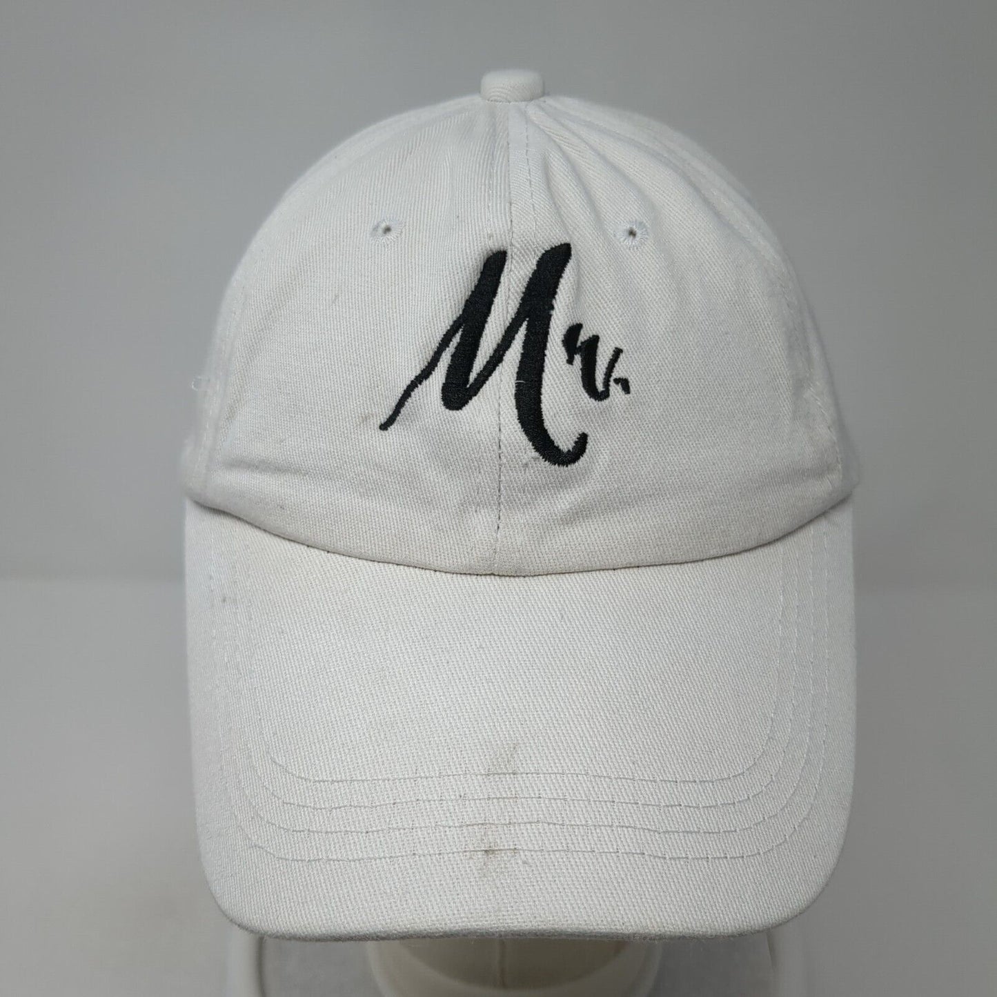 Mr. Slideback Hat White One Size Adjustable Embroidered 6 Panel Outdoor