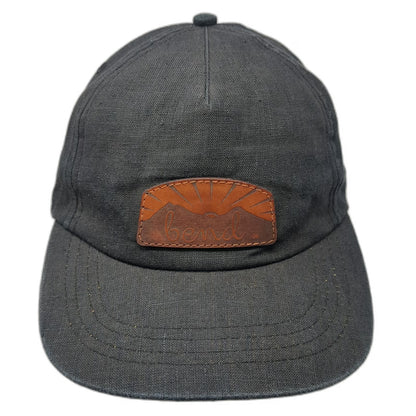 Rustek 5 Panel Black One Size Hemp Bamboo Cork Bend Oregon PNW Strapback Hat