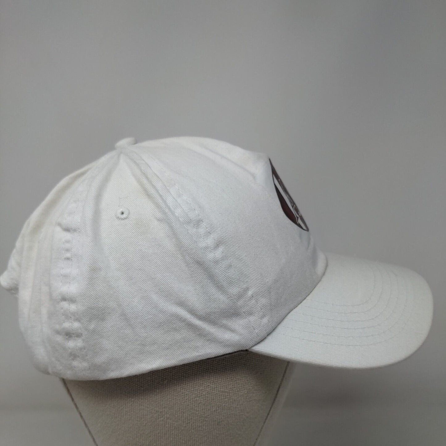 A to Z Slideback Hat White One Size Adjustable Vented Holes 5 Panel Cotton