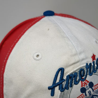 Disney Parks Baseball Cap White One Size Mickey Mouse Bottle Opener Red Blue Hat