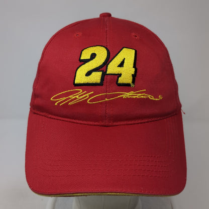 24 Jeff Gordon Strapback Hat Red One Size Adjustable Embroidered Chase