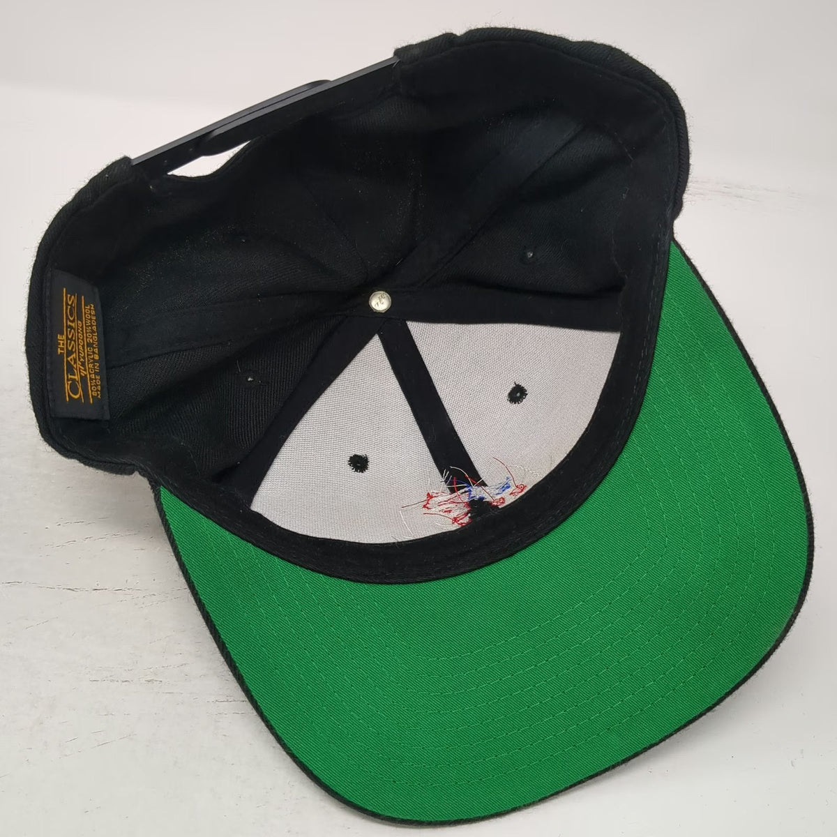 Yupoong Snapback Black One Size Old Camp Whiskey Wolf American Flag Logo Hat