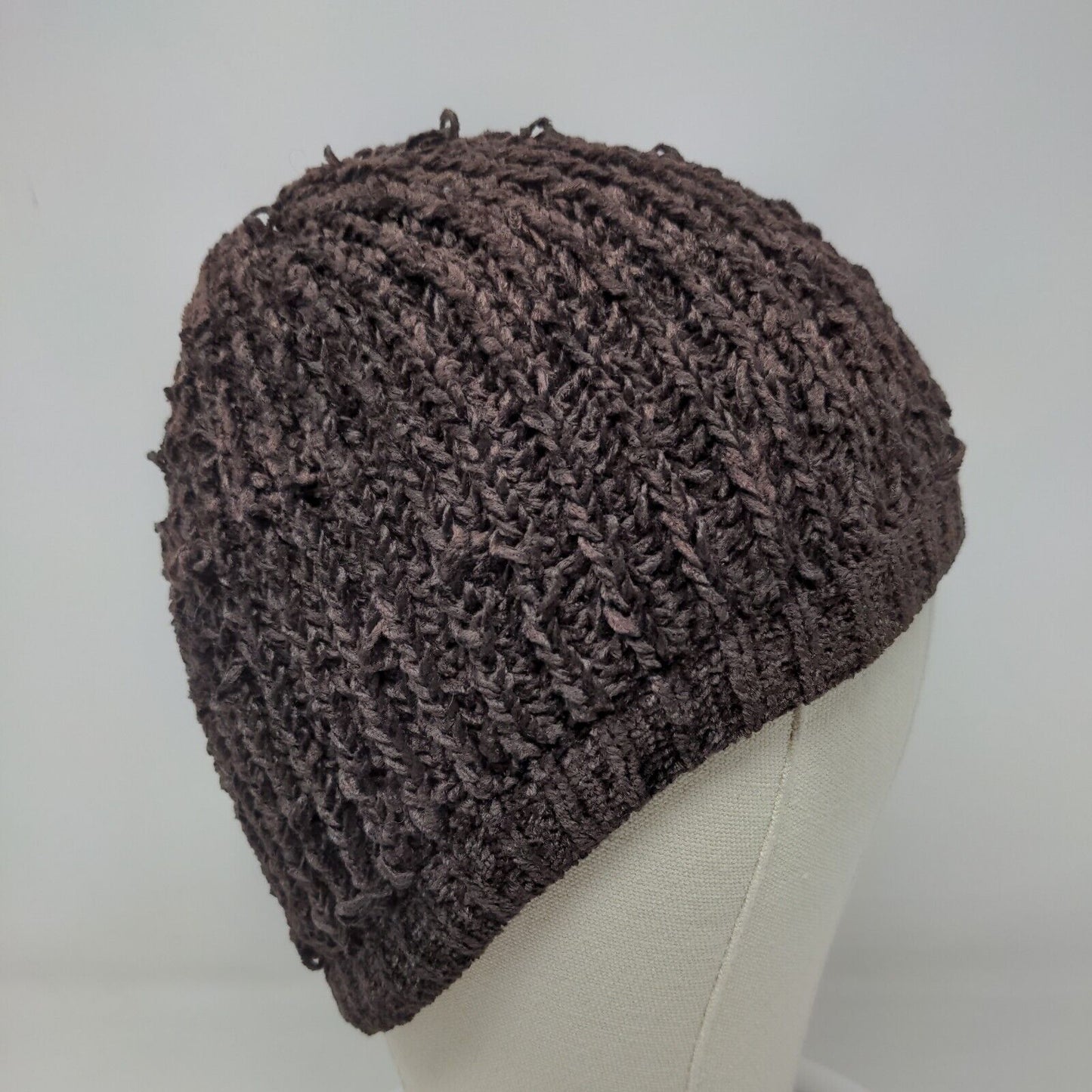 Charter Club Women's Knit Beanie Hat Brown Rayon Acrylic Blend