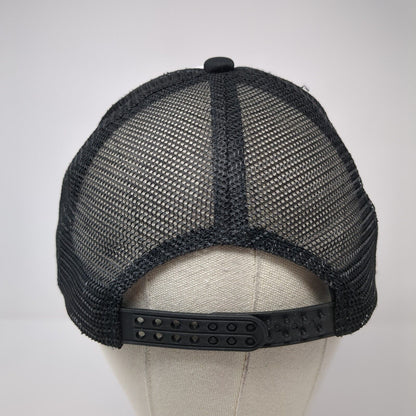 Glitter Smiley Face Snapback Trucker Hat Black OS Adjustable Mesh Back Rope