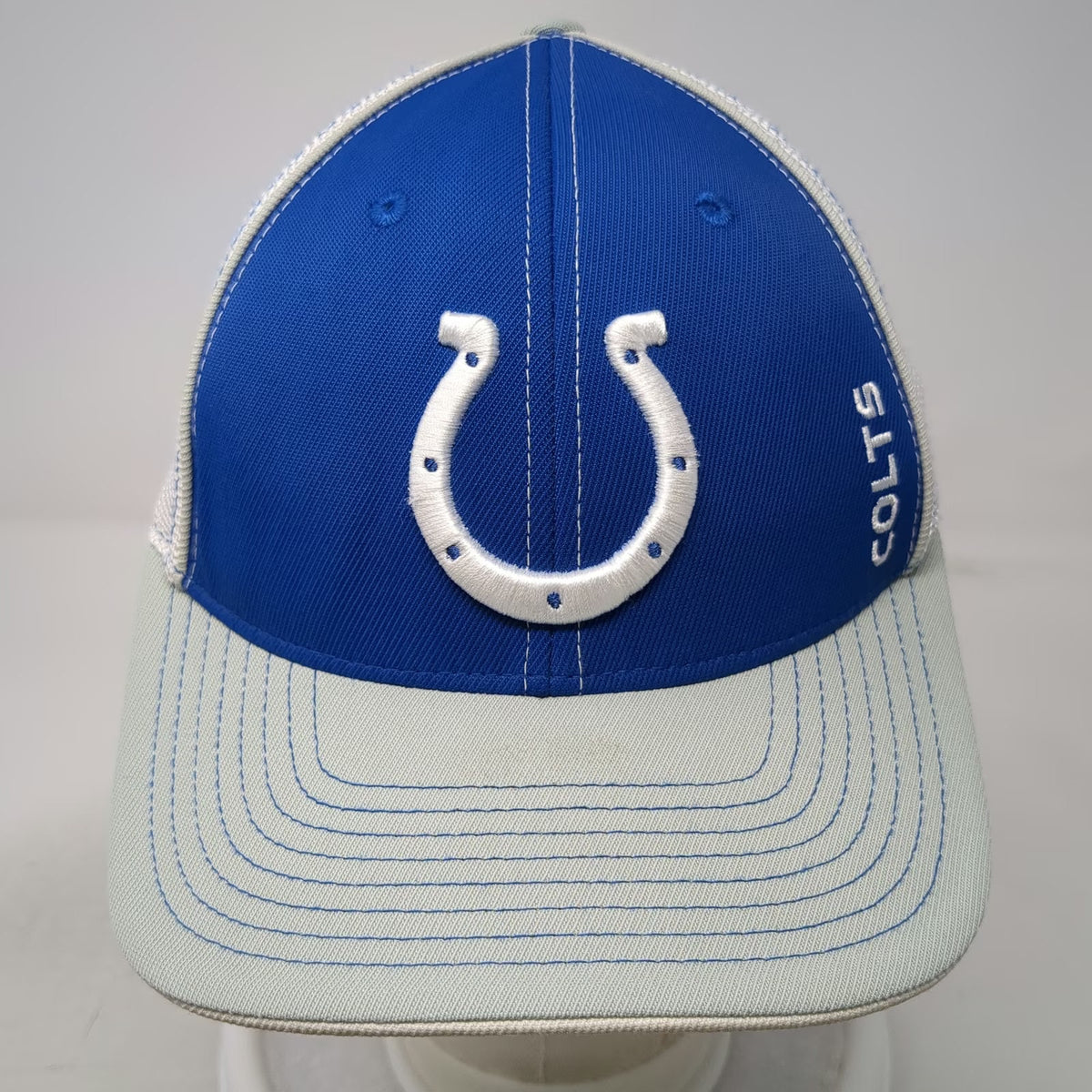 Reebok NFL Indianapolis Colts Cap Hat Blue White Gray One Size Mesh Sideline