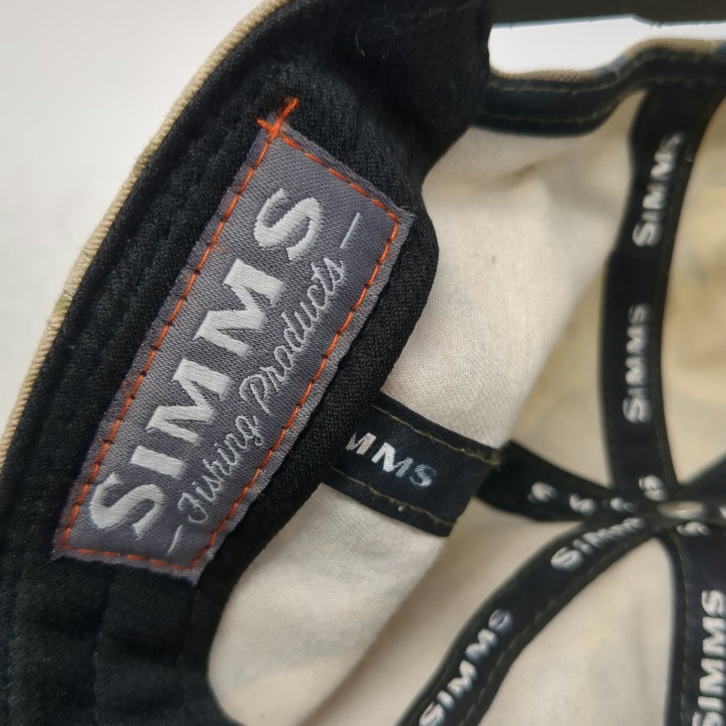 Simms Snapback Beige One Size Camo Fishing Hat Bozeman Montana Patch Logo