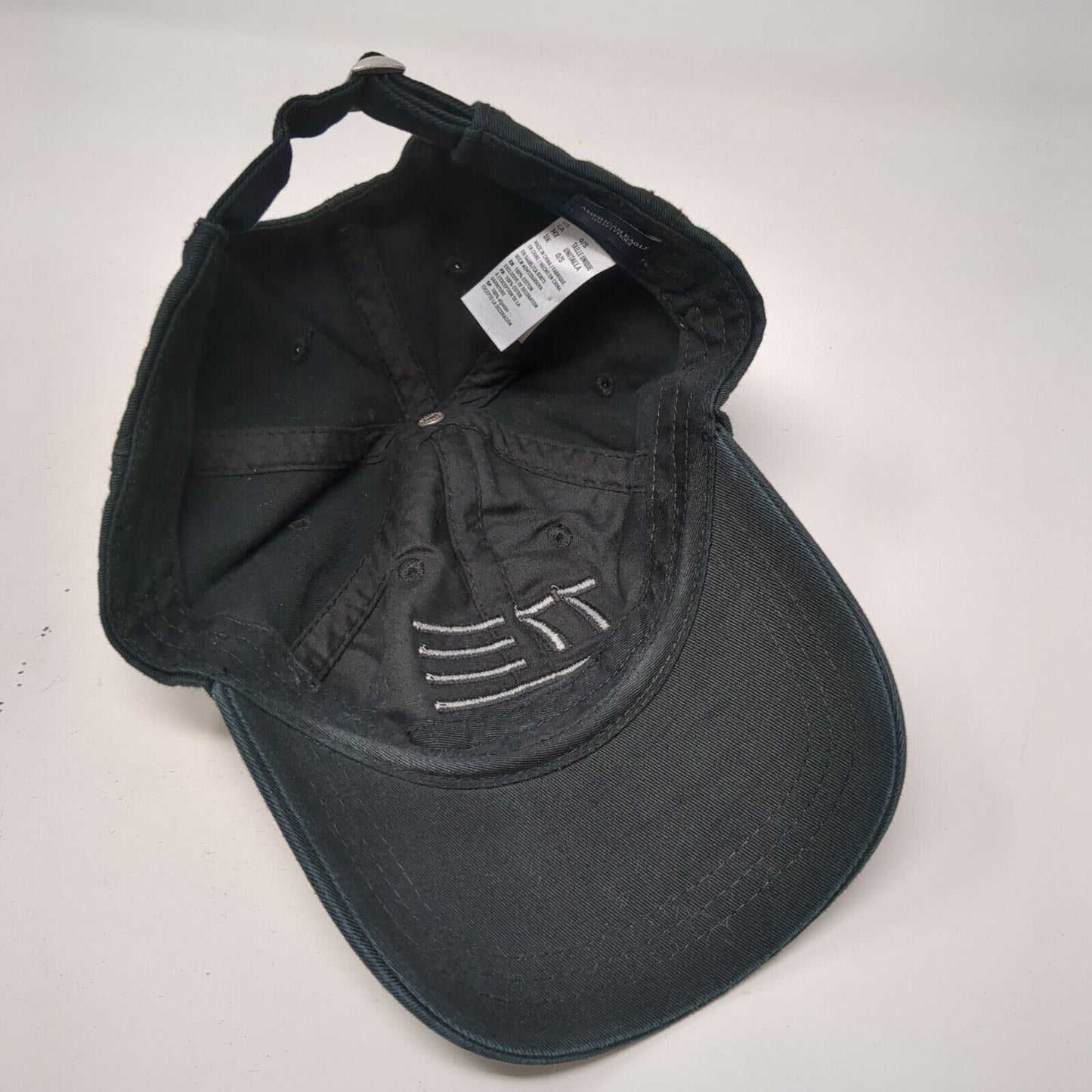 77 USA Flag Slideback Hat Black OSFA Patriotic American Eagle Outfitters Cotton