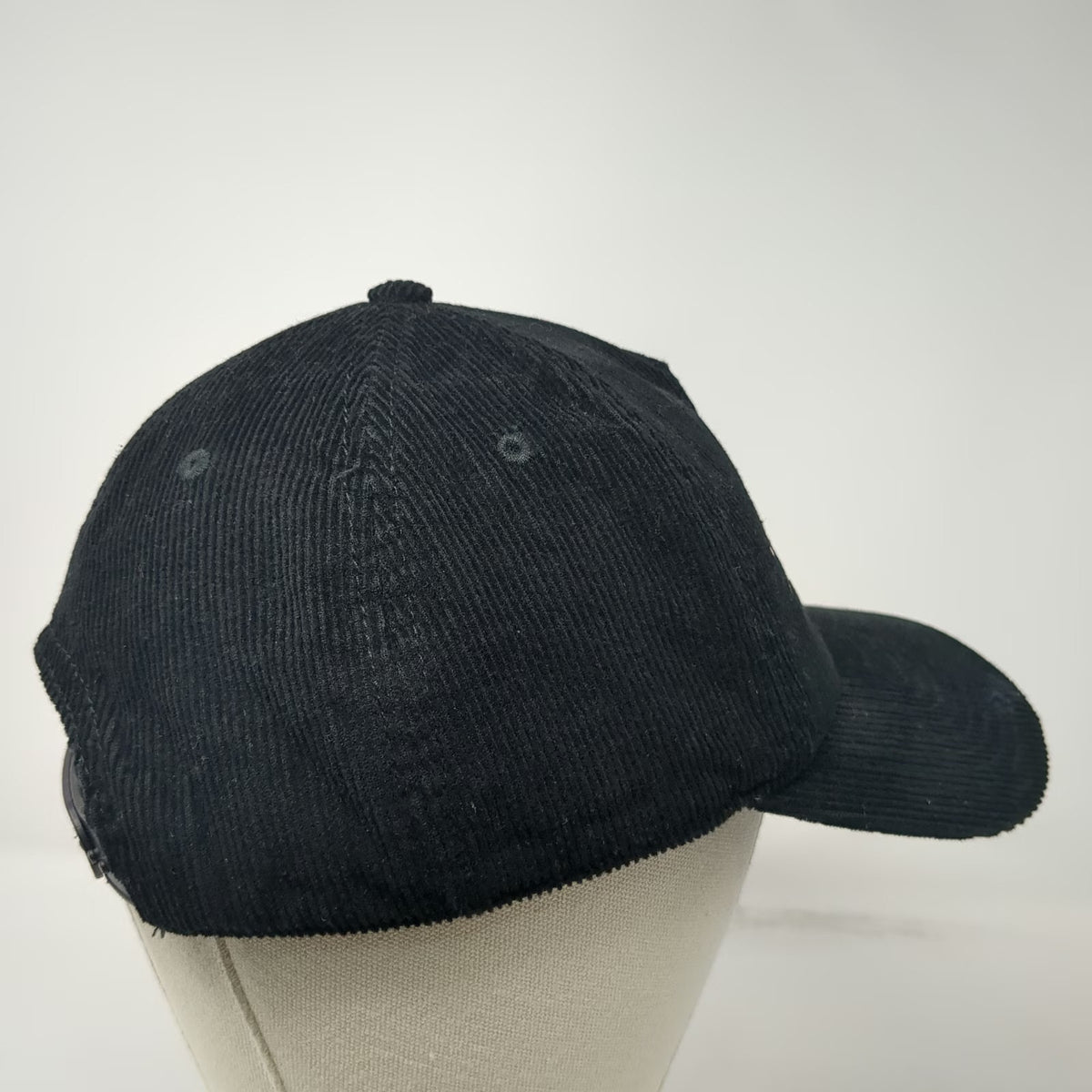 American Needle Miller High Life 5 Panel Black Hat One Size Corduroy Snapback