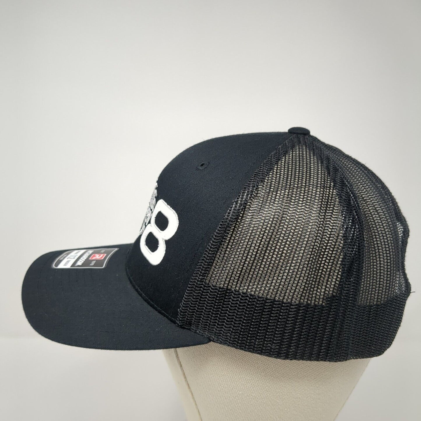 28 Precision Design & Trim Snapback Trucker Hat Black OS Mesh Back Richardson