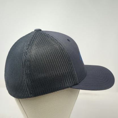 Port Authority Baseball Cap Gray M Meridian Speedway Racing Mesh Fitted hat