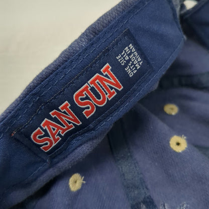 SAN SUN Barbados Baseball Cap Blue One Size Embroidered Slideback Graphic Hat