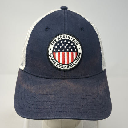 The North Face Snapback Trucker Hat Blue One Size Mesh Back Colorblock