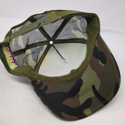 nbrhd Somewhere Rainbow Camo Trucker Hat Green One Size Snapback Mesh Foam Patch