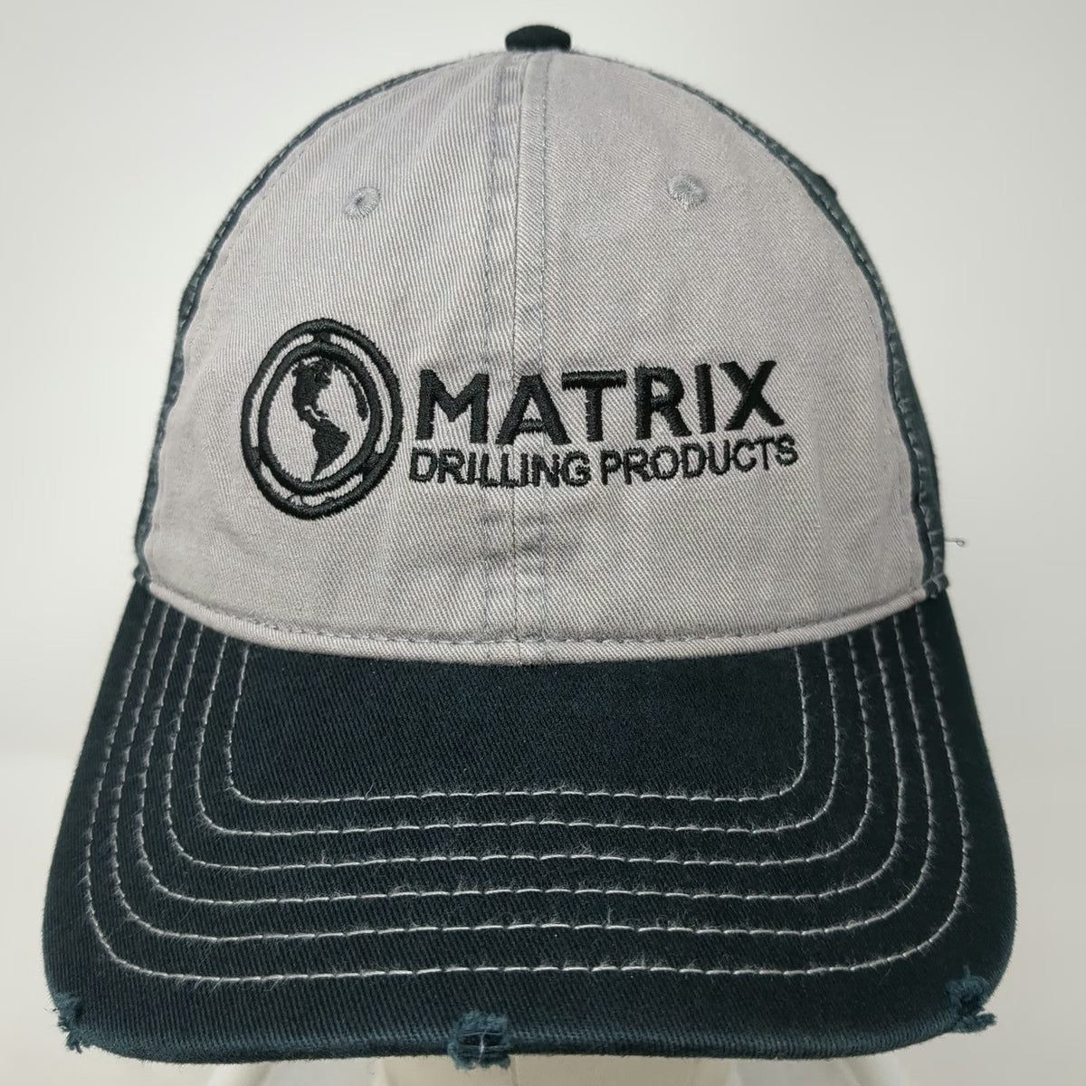 OTTO Baseball Cap Black OSFM Matrix Drilling Products Distressed Strapback Hat