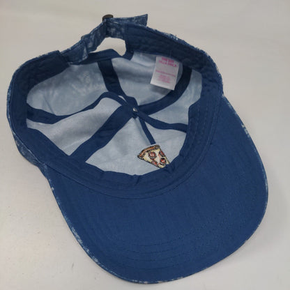 Pizza Embroidered Slideback Hat Blue One Size Adjustable Embroidered 6 Panel