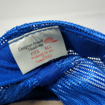 Designer Award Trucker Hat Blue One Size Mesh Back Foam Front Pennant Newsday
