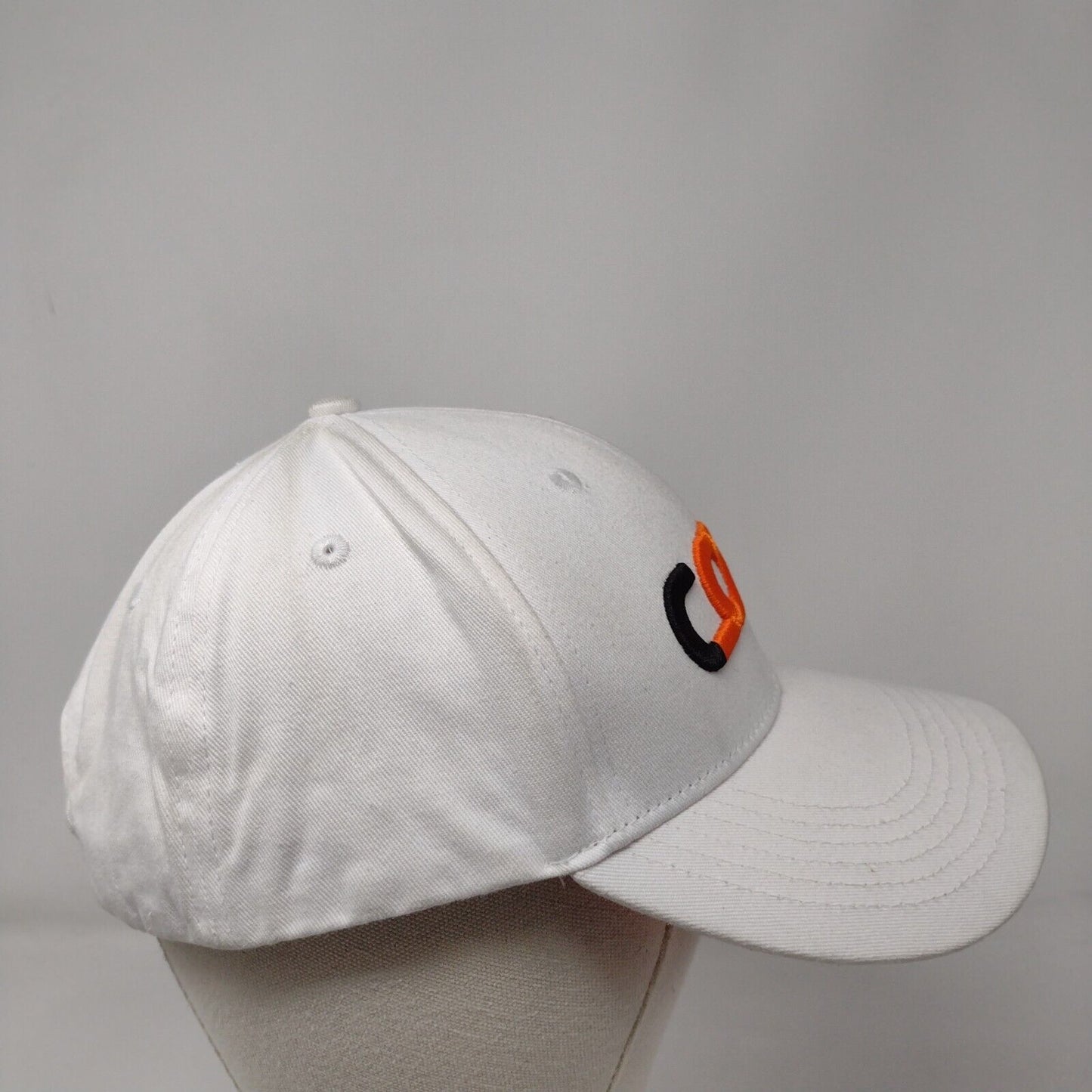 COTN Slideback Hat White One Size Adjustable Embroidered Vented Holes 6 Panel