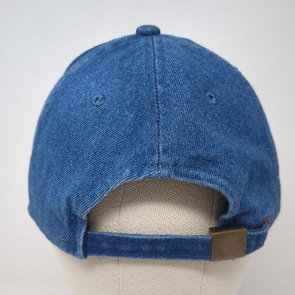Just Married Slideback Hat Blue One Size Adjustable Embroidered Denim