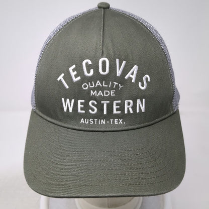 Tecovas Trucker Hat Green One Size Snapback Mesh Austin Texas Western Embroidery