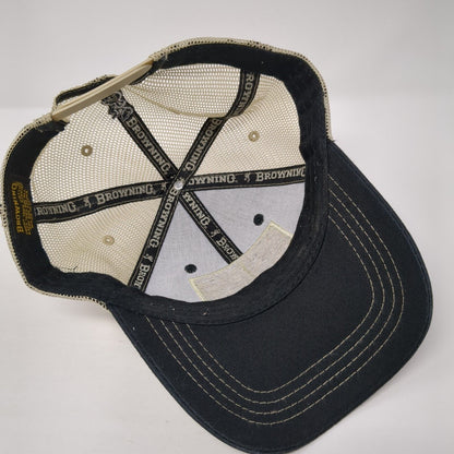 Browning Flag Snapback Trucker Hat Black One Size Mesh Back Adjustable