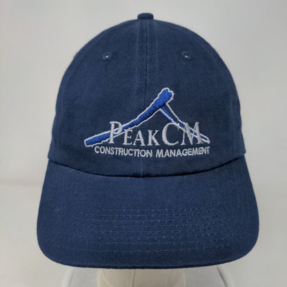 Peak CM Construction Management Slideback Hat Blue One Size Adjustable Cotton