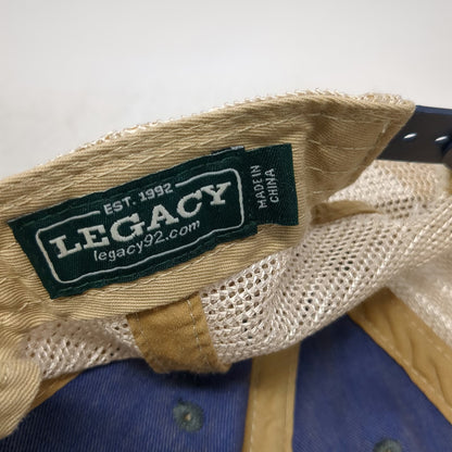 Legacy Mission First Tactical Trucker Hat Blue One Size Mesh Snapback Green Logo