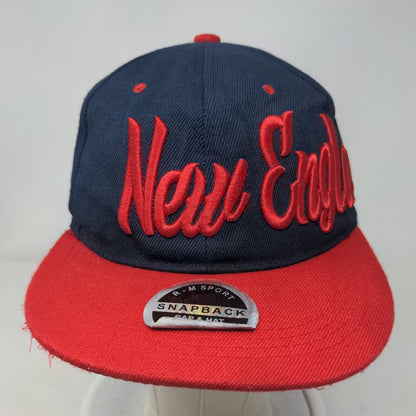 New England Snapback Hat Multicolor One Size Adjustable Embroidered 6 Panel