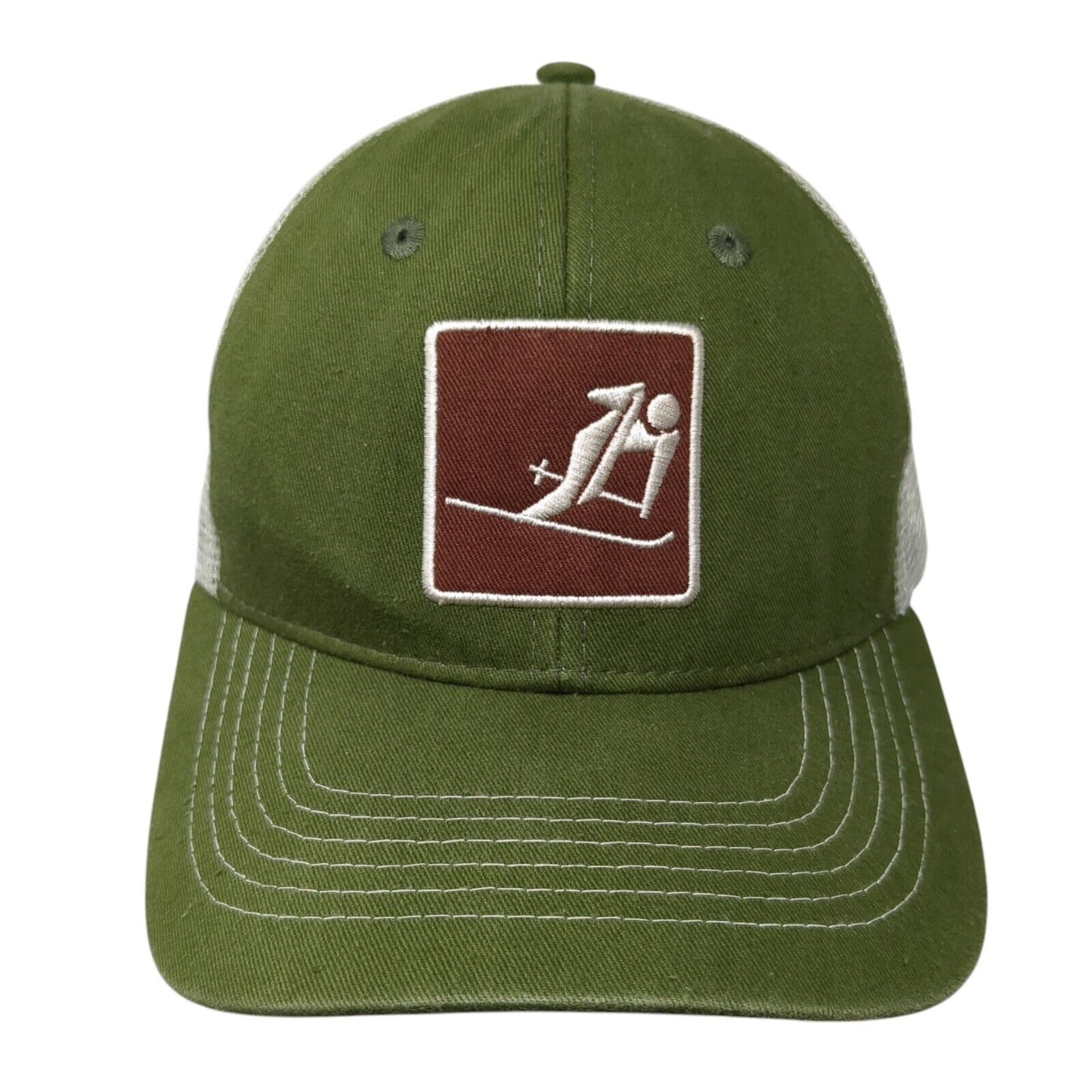 McCall Idaho Strapback Trucker Hat Green One Size Embroidered Logo