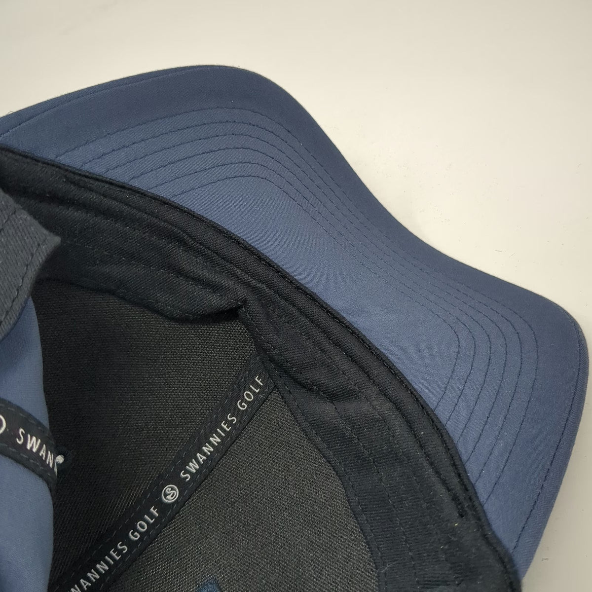 Swannies Golf Snapback Hat Blue OSFM Revere Club Floral Swan Logo Performance