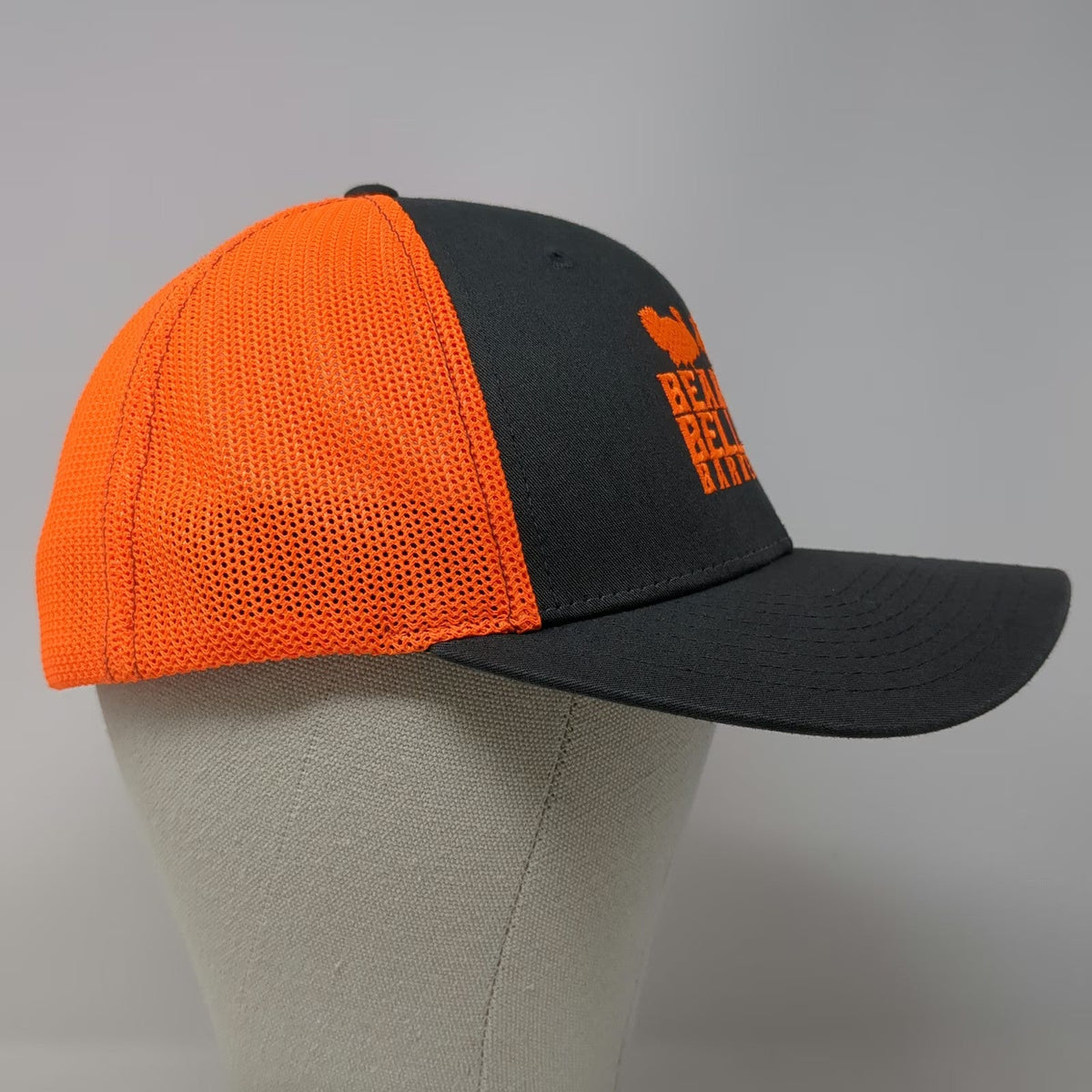 Richardson Baseball Cap Black XL Beards & Bellies Barbecue Orange Mesh Back Hat