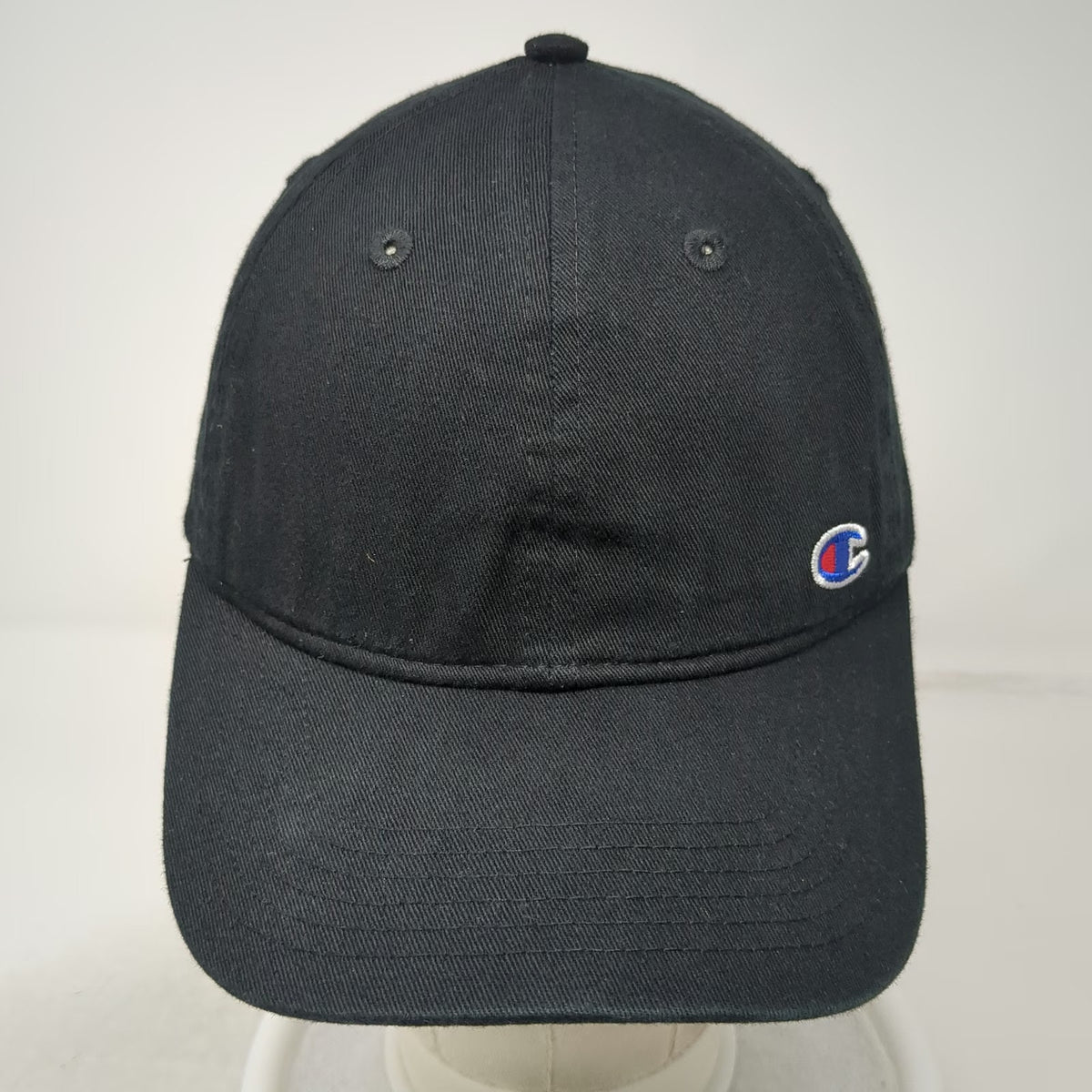 Champion Baseball Cap Black One Size Slideback Embroidered Logo Curved Brim Hat